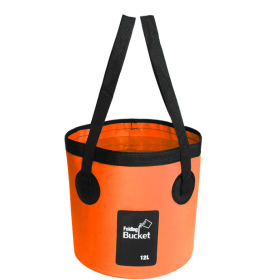 Portable Travel Bag Fishing Bucket Folding Bucket Bag Outdoor Convenient Travel Car Wash Bucket Outdoor Waterproof Bag (Option: orange-12L)